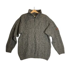 P.G. Field Vintage 100% New Wool 1/4 Zip Mock Neck Chunky‎ Outdoor Fisherman L